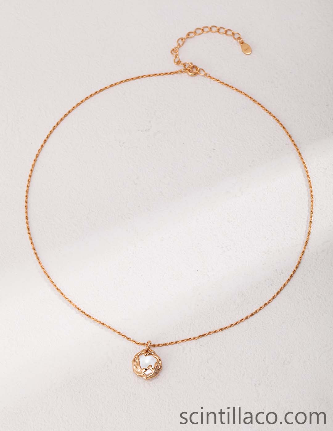 Golden Color Necklace with Pearl