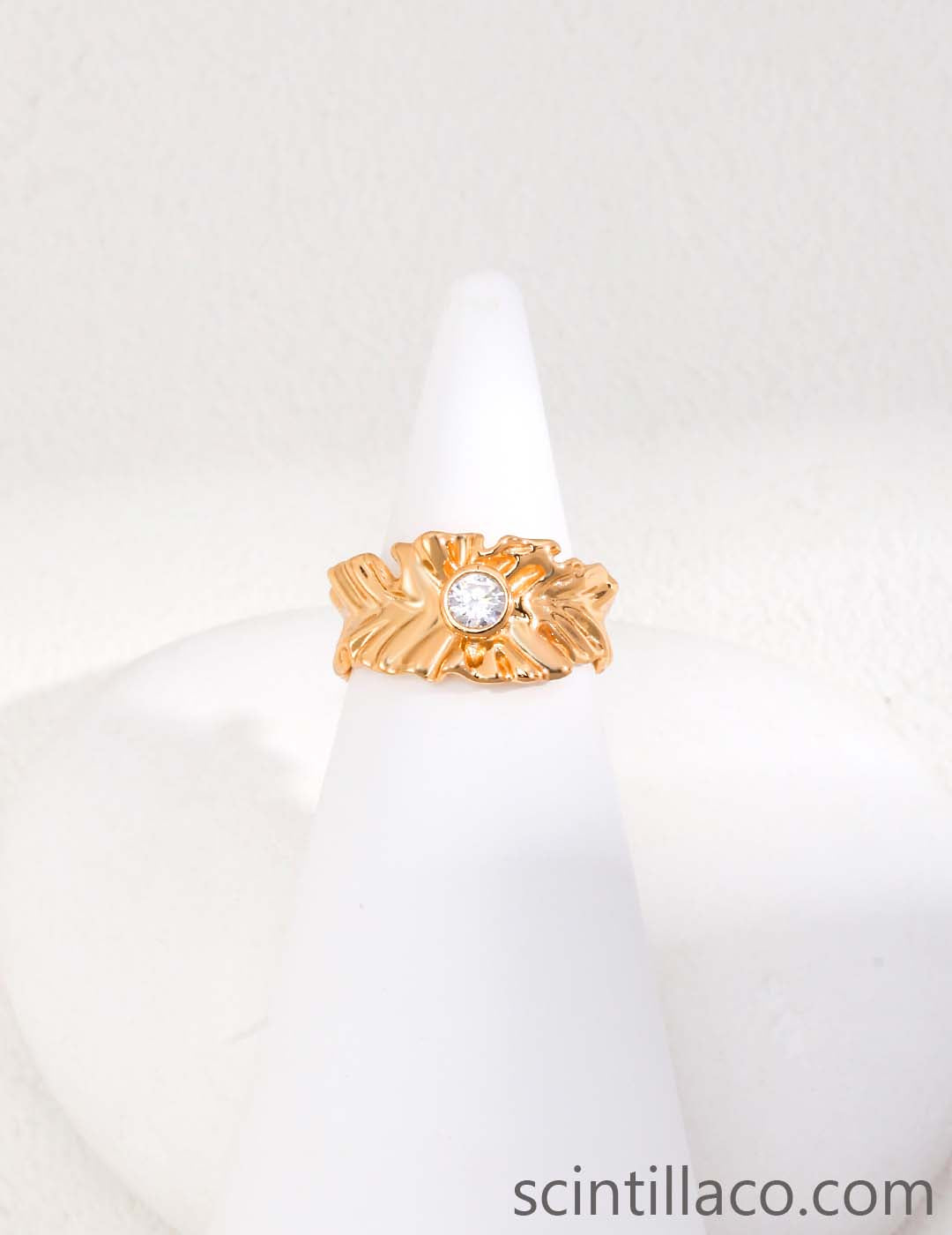 Golden Color Zircon Ring