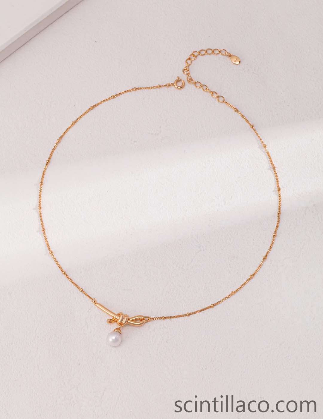 Golden Color Necklace with Pearl