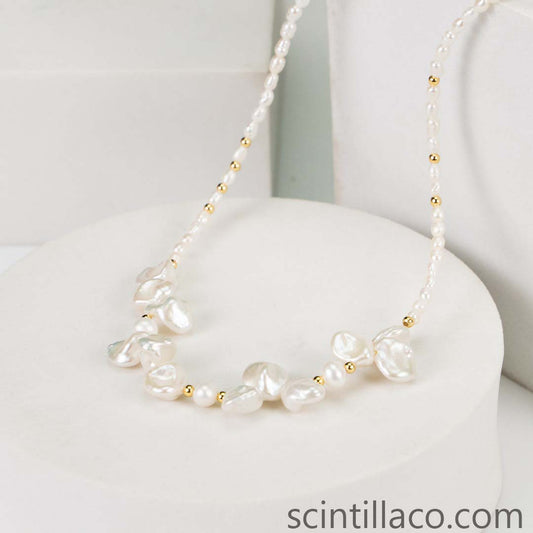 Golden Color Necklace with Pearl