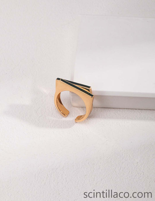 Golden Color Drip Glaze Ring