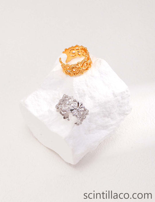 Yellow/White Zircon Ring