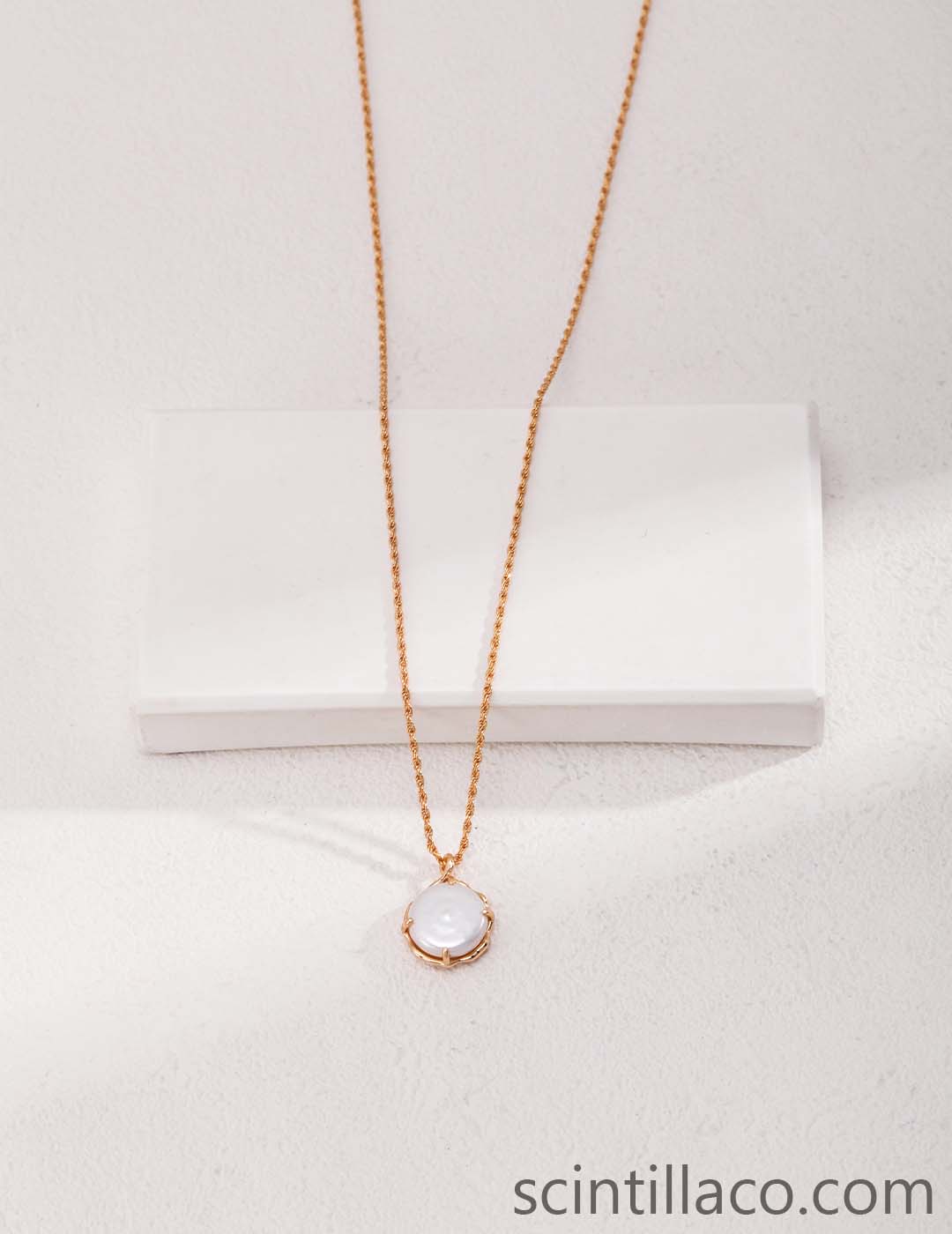 Golden Color Necklace with Pearl