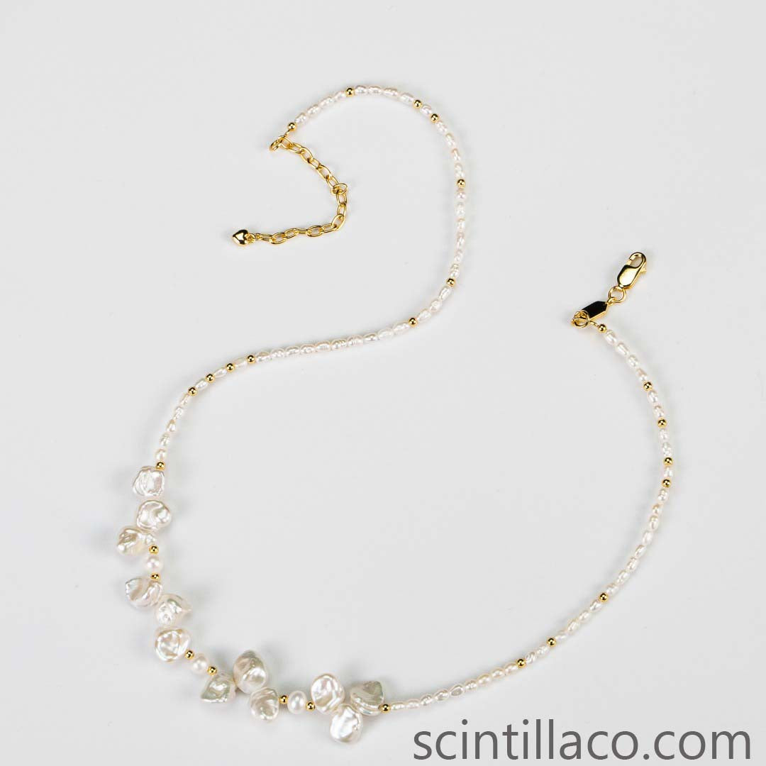 Golden Color Necklace with Pearl