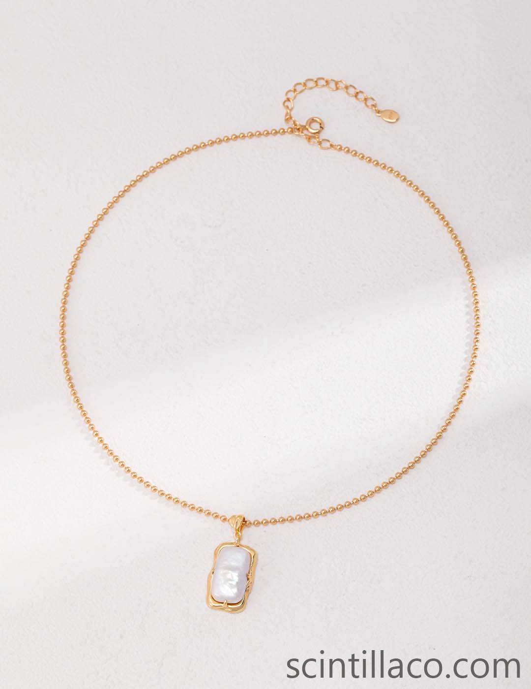 Golden Color Necklace with Pearl