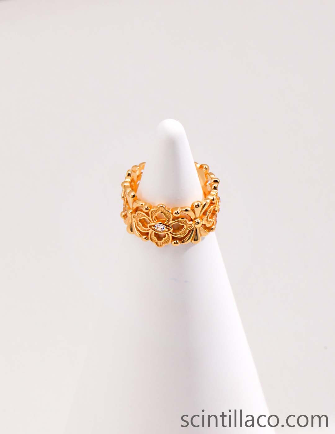 Yellow/White Zircon Ring