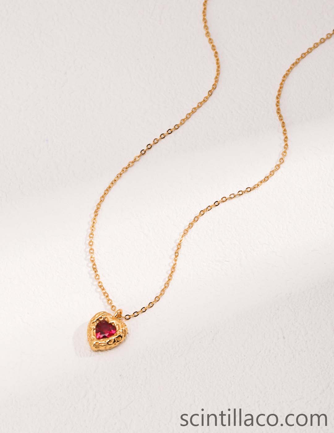 Golden Color Heart Shape Necklace