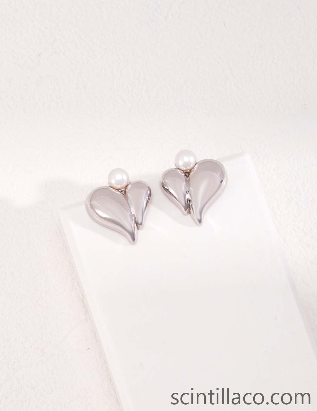 Golden Color Heart Shape Earrings