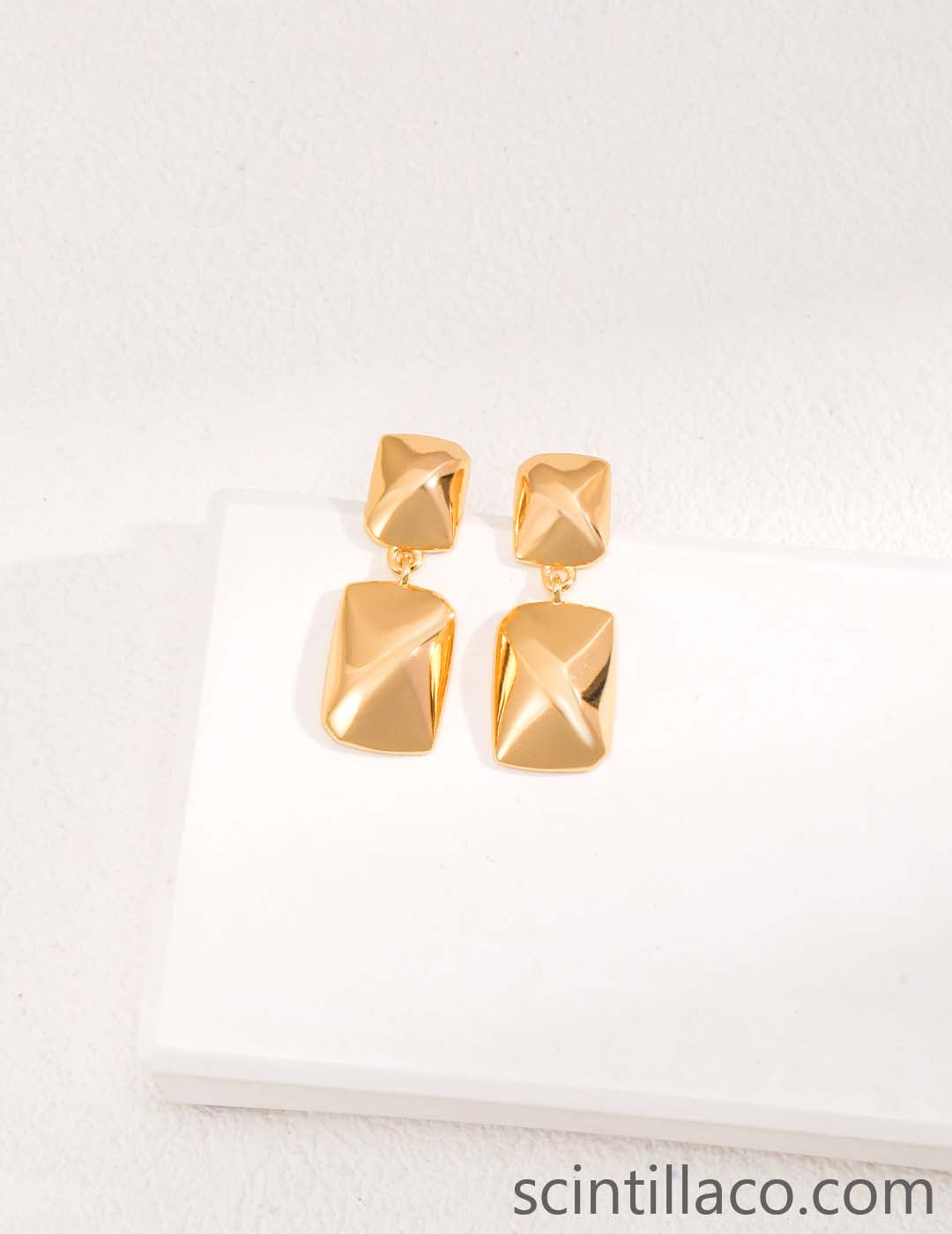 Silver Square Earrings