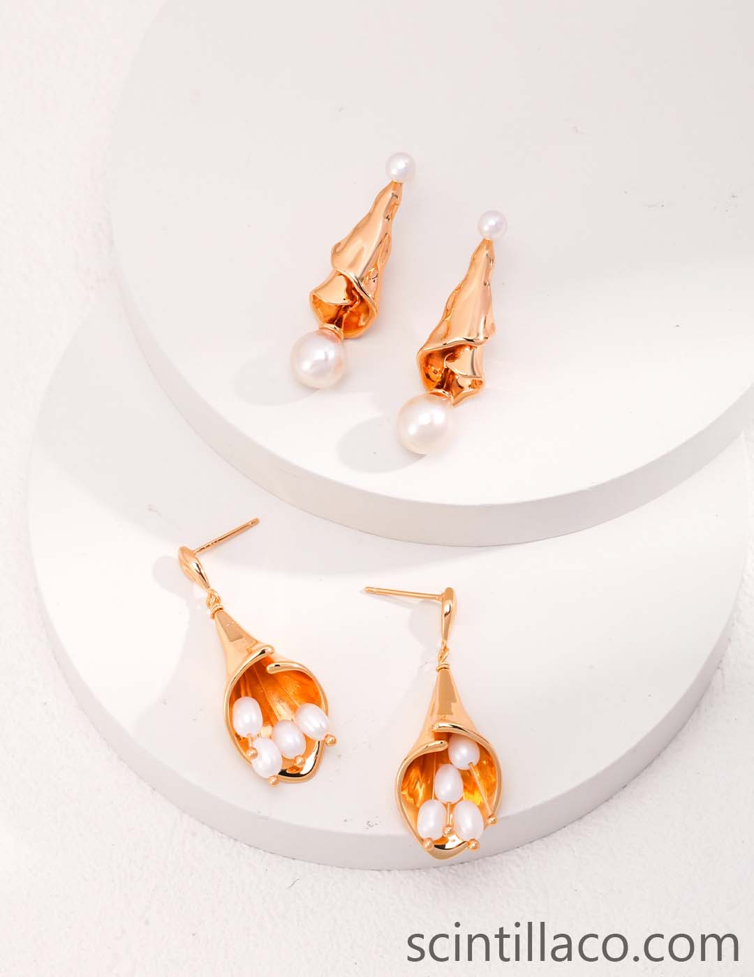 Golden Pearl Earrings