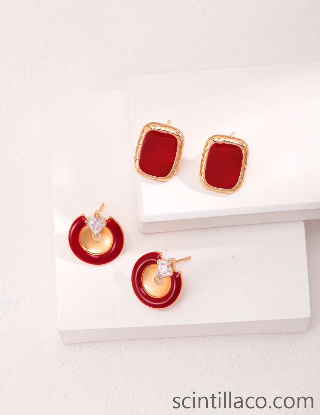 Golden Color Drip Glaze Earrings