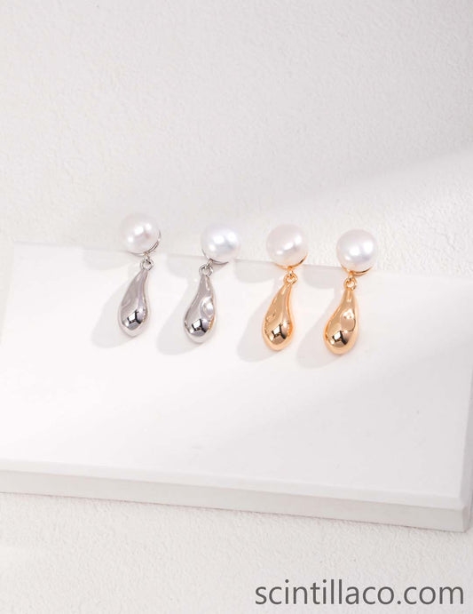 Golden Color Pearl Earrings