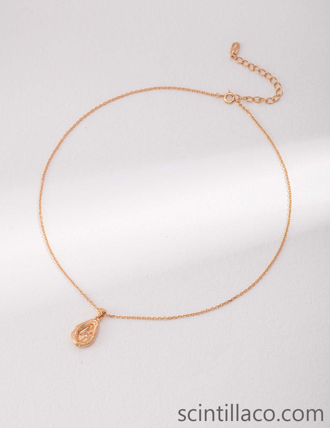 Golden Color Zircon Necklace