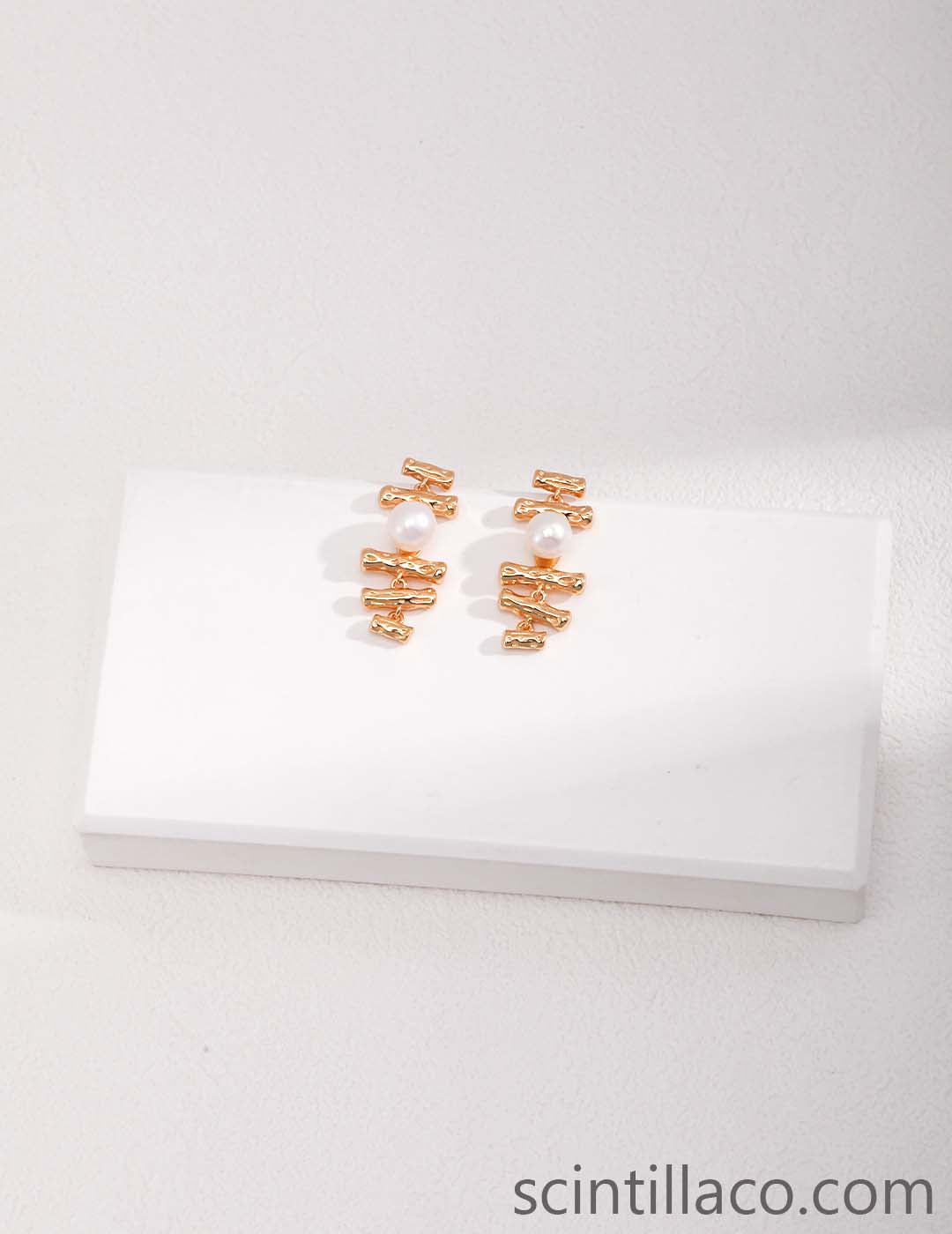 Golden Color Pearl Earrings