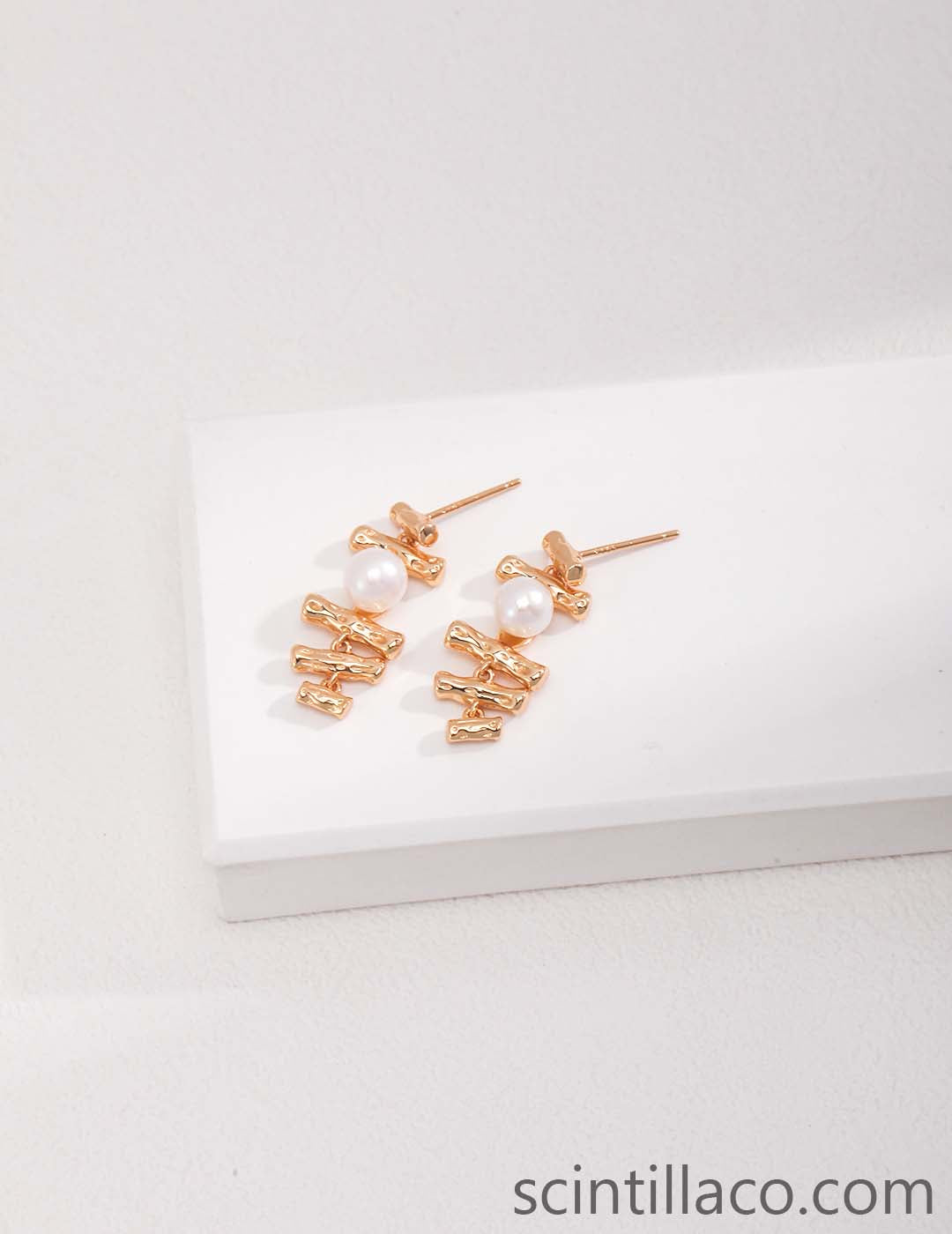 Golden Color Pearl Earrings